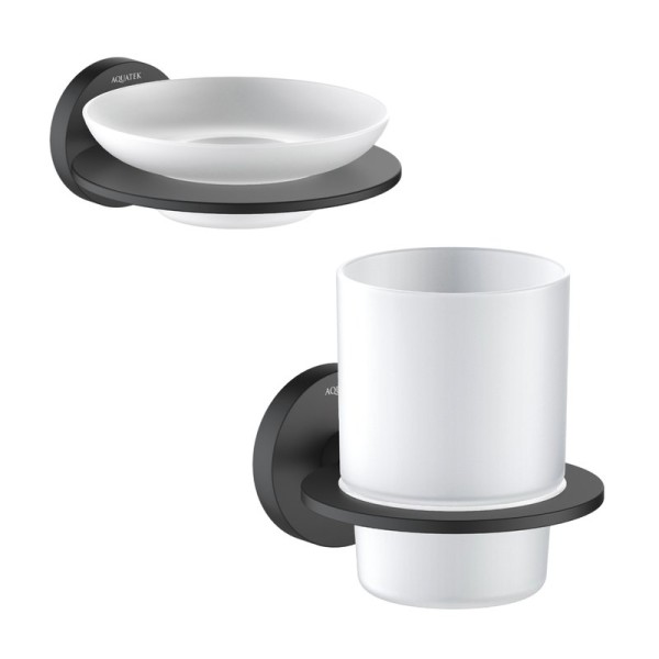 Набор Стакан AQUATEK Оберон AQ4204MB + Мыльница AQ4203MB