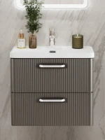 Мебель для ванной комнаты BelBagno Due 50 ручки белые, оружейная сталь