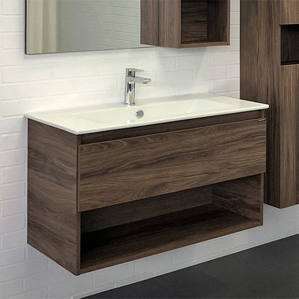 Тумба с раковиной Comforty Бордо 90 дуб темно-коричневый