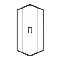 Душевой уголок Triton 100x100 см, без поддона, профиль черный, стекло прозрачное