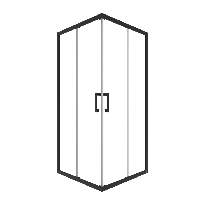 Душевой уголок Triton 100x100 см, без поддона, профиль черный, стекло прозрачное