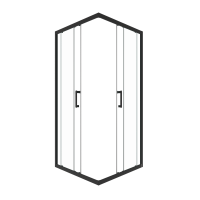 Душевой уголок Triton 100x100 см, без поддона, профиль черный, стекло прозрачное