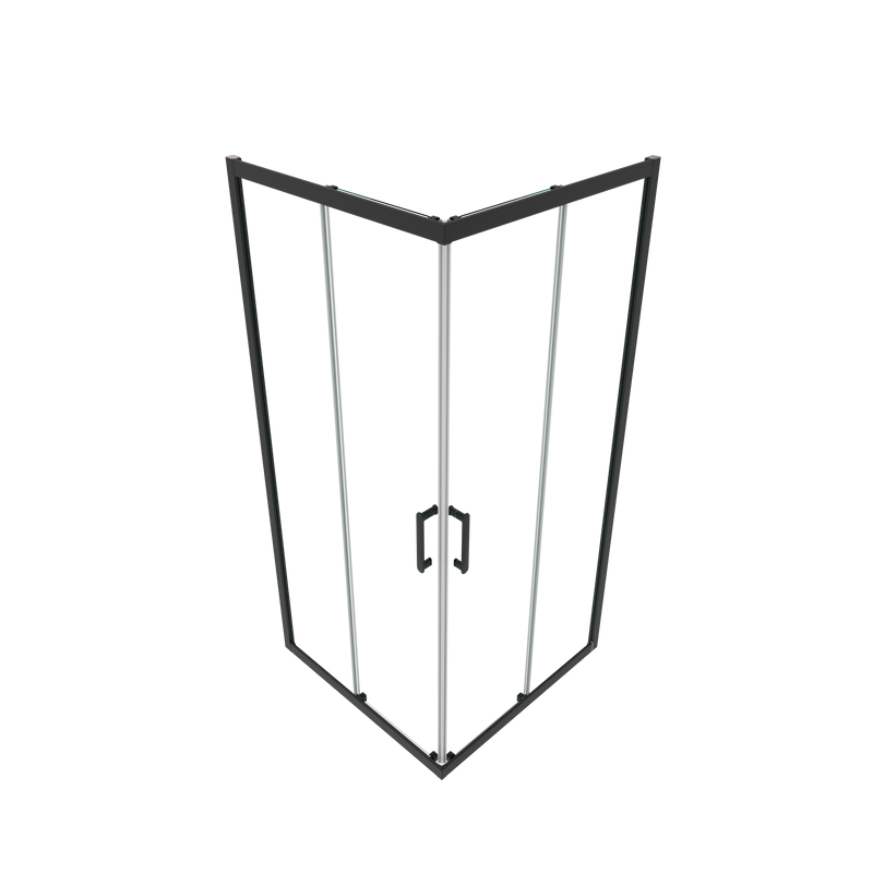 Душевой уголок Triton 100x100 см, без поддона, профиль черный, стекло прозрачное