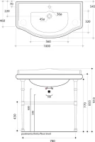 Мебельная раковина Kerasan Retro 1050 1W Мебельная раковина Kerasan Retro 1050 1W
