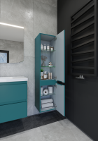 Шкаф-пенал для ванной Caprigo Forte 35 R изумрудно-бирюзовый Шкаф-пенал для ванной Caprigo Forte 35 R изумрудно-бирюзовый