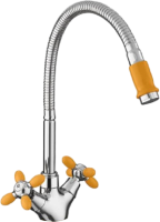 Смеситель для кухни Fashun A43127-9 хром, оранжевый