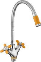 Смеситель для кухни Fashun A43127-9 хром, оранжевый