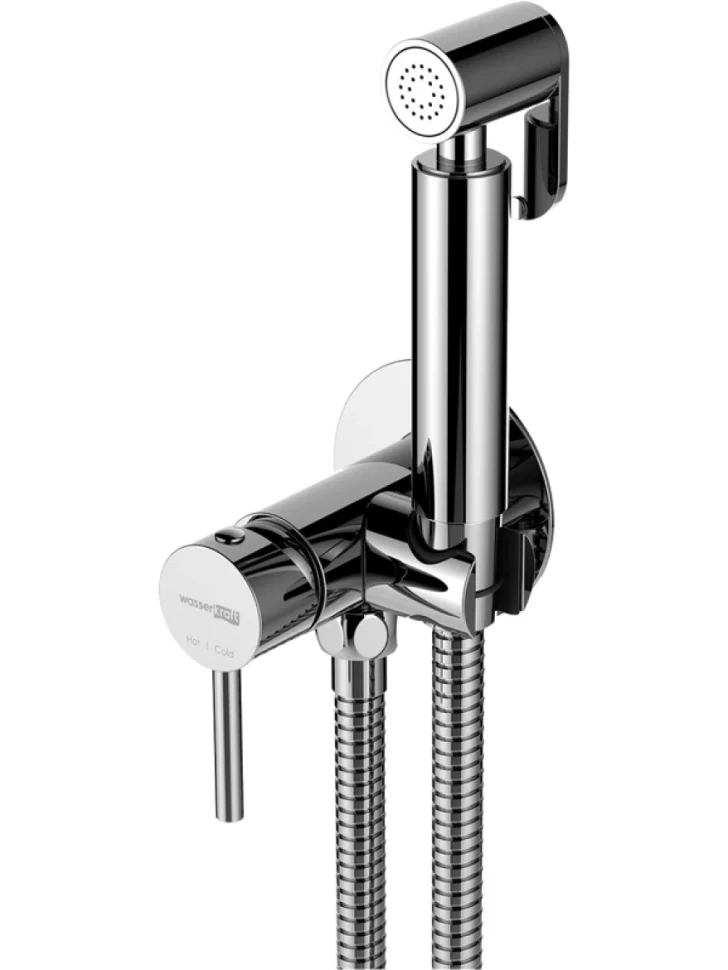 Гигиенический душ Wasserkraft A70138 со смесителем, С ВНУТРЕННЕЙ ЧАСТЬЮ, хром