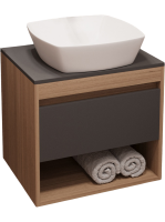 Тумба с раковиной Teymi Ritta 55 дуб эврика, матовый графит, раковина Kati 43