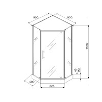 Душевой уголок Parly ZPE911BF 90х90 см, с поддоном, профиль матовый черный, стекло матовое