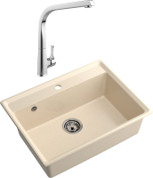 Комплект Мойка GranFest Level LV-660 кашемир + Смеситель MEGA Mega