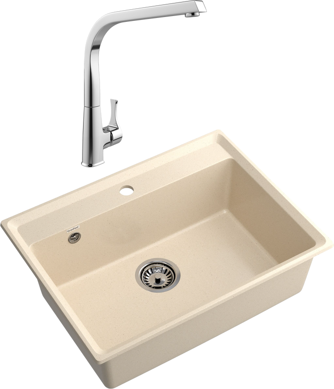 Комплект Мойка GranFest Level LV-660 кашемир + Смеситель MEGA Mega