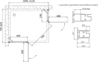 Душевой уголок Vegas Glass AFA-F 110*80 07 01 L профиль матовый хром, стекло прозрачное