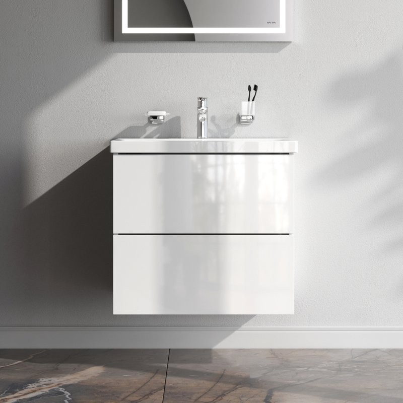 Тумба с раковиной AM.PM Gem 60 белый глянец, подвесная, с 2 ящиками