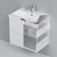 Тумба с раковиной AM.PM Gem 60 белый глянец, подвесная, с 2 ящиками