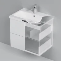 Тумба с раковиной AM.PM Gem 60 белый глянец, подвесная, с 2 ящиками