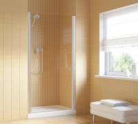 Душевая дверь в нишу Vegas Glass EP Lux 85 07 01 R профиль матовый хром, стекло прозрачное