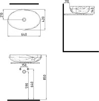 Накладная раковина Bien Moly MLLG06201FD0W3000