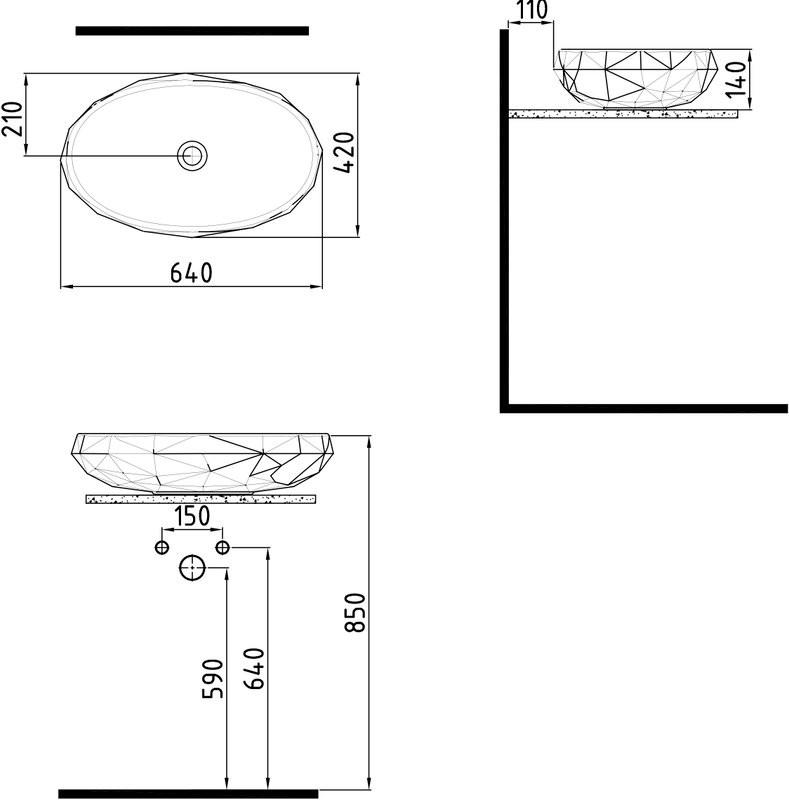 Накладная раковина Bien Moly MLLG06201FD0W3000
