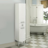 Шкаф-пенал для ванной Comforty Монако 40 R глянцевый белый