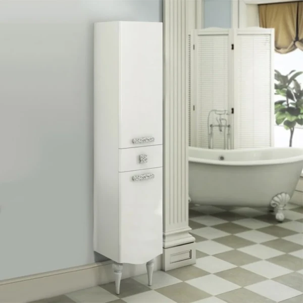 Шкаф-пенал для ванной Comforty Монако 40 R глянцевый белый