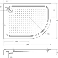 Поддон для душа BelBagno Tray L 120х80 R550 с сифоном