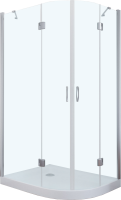 Душевой уголок Vegas Glass AFS-F TUR NOVO h1890 100*90 08 01 L профиль глянцевый хром, стекло прозрачное