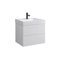 Тумба с раковиной Belux Сиртаки 60 подвесная, белая глянцевая