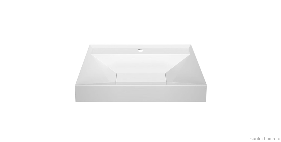 Тумба с раковиной Belux Сиртаки 60 подвесная, белая глянцевая