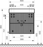 Тумба с раковиной Belux Сиртаки 60 подвесная, белая глянцевая