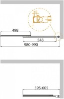 Шторка на ванну Cezares Slider VF-11-100/150-C-Cr стекло прозрачное