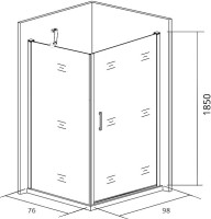 Душевой уголок Good Door Mokka Mokka DR+SP 100х80х185 см