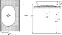 Накладная раковина beWash Bogen 88601001 60 см без отверстия под смеситель белая глянцевая Накладная раковина beWash Bogen 88601001 60 см без отверстия под смеситель белая глянцевая