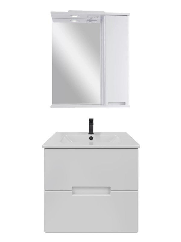 Мебель для ванной комнаты SanStar Ориана 60 подвесная, раковина Sanita luxe Quadro 60
