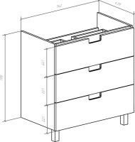 Мебель для ванной комнаты Bellezza Пегас 80 напольная, белая