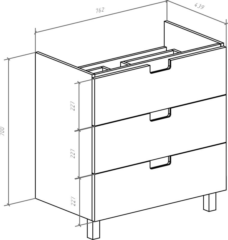 Мебель для ванной комнаты Bellezza Пегас 80 напольная, белая