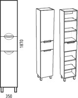 Шкаф-пенал для ванной Corozo Алиот 35