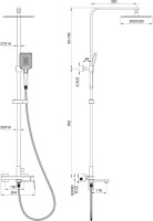 Душевая стойка Wonzon & Woghand Diamond WW-88739011-MB матовая черная Душевая стойка Wonzon & Woghand Diamond WW-88739011-MB матовая черная
