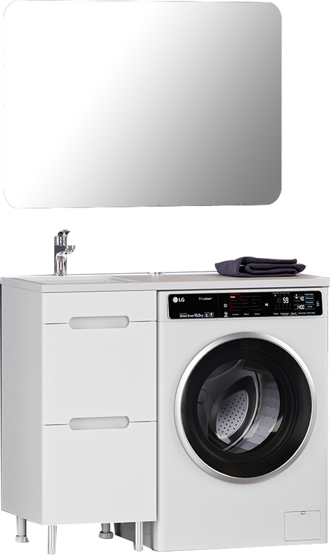 Мебель для ванной комнаты Misty Байкал 40 L для стиральной машины, белая