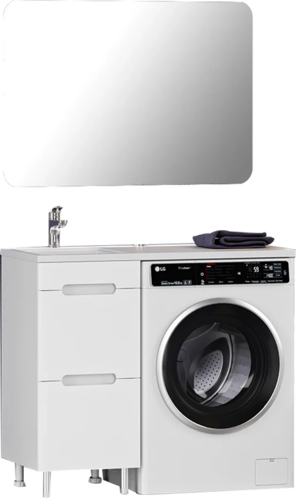 Мебель для ванной комнаты Misty Байкал 40 L для стиральной машины, белая
