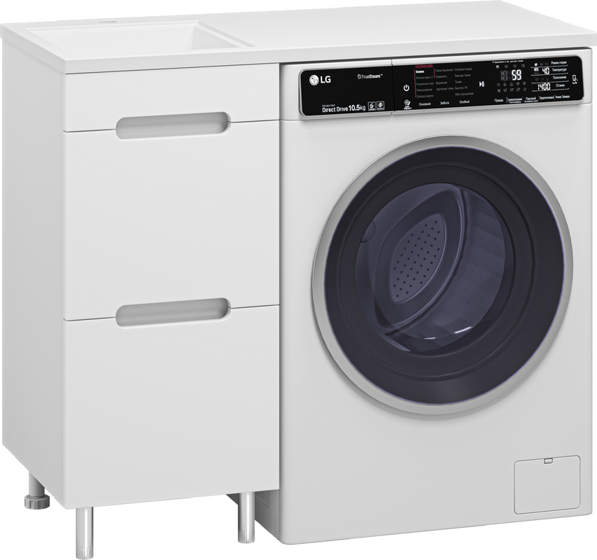 Мебель для ванной комнаты Misty Байкал 40 L для стиральной машины, белая