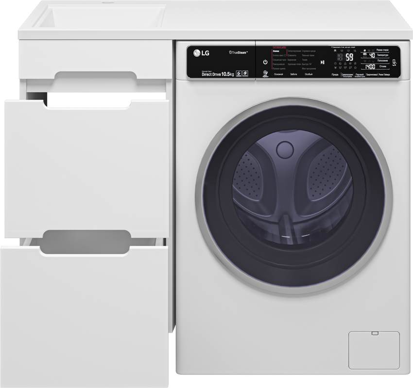 Мебель для ванной комнаты Misty Байкал 40 L для стиральной машины, белая