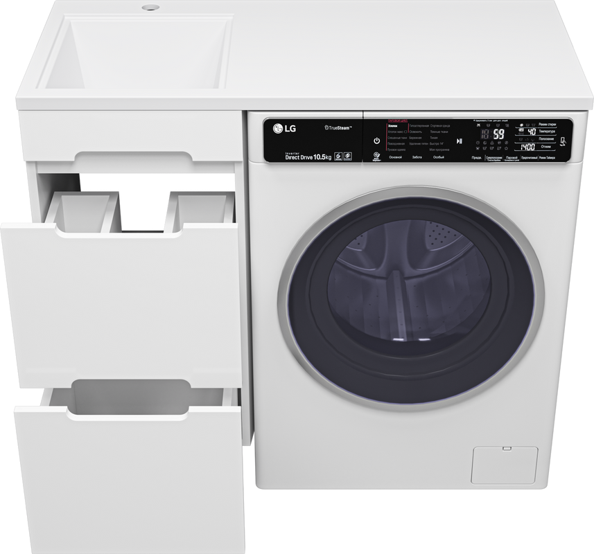 Мебель для ванной комнаты Misty Байкал 40 L для стиральной машины, белая