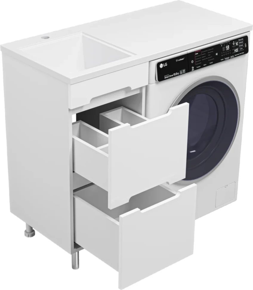 Мебель для ванной комнаты Misty Байкал 40 L для стиральной машины, белая