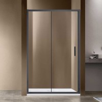 Душевая дверь в нишу Vincea Garda VDS-1G150CLGM 150 см, профиль вороненая сталь, стекло прозрачное