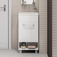 Тумба с раковиной 1MarKa Lira 40Н R, напольная, белый глянец