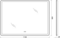Зеркало BelBagno Marino 110х80 с подсветкой, сенсорным выключателем
