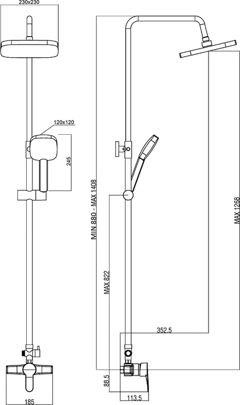 Душевая стойка Orange P01-912b черная