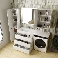 Тумба с раковиной Style Line Даллас 150 Люкс Plus, белая, 3 ящика L