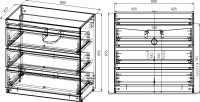 Тумба с раковиной Style Line Даллас 150 Люкс Plus, белая, 3 ящика L
